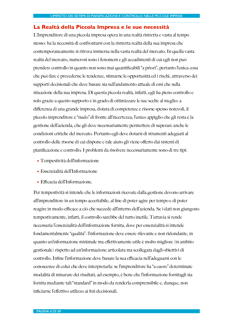 Anteprima della tesi: L'impatto dei Sistemi di Pianificazione e Controllo nelle PMI, Pagina 7