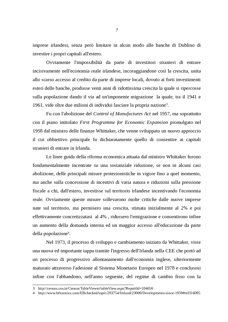 Anteprima della tesi: La crisi irlandese. Cause ed effetti della bolla immobiliare, Pagina 5
