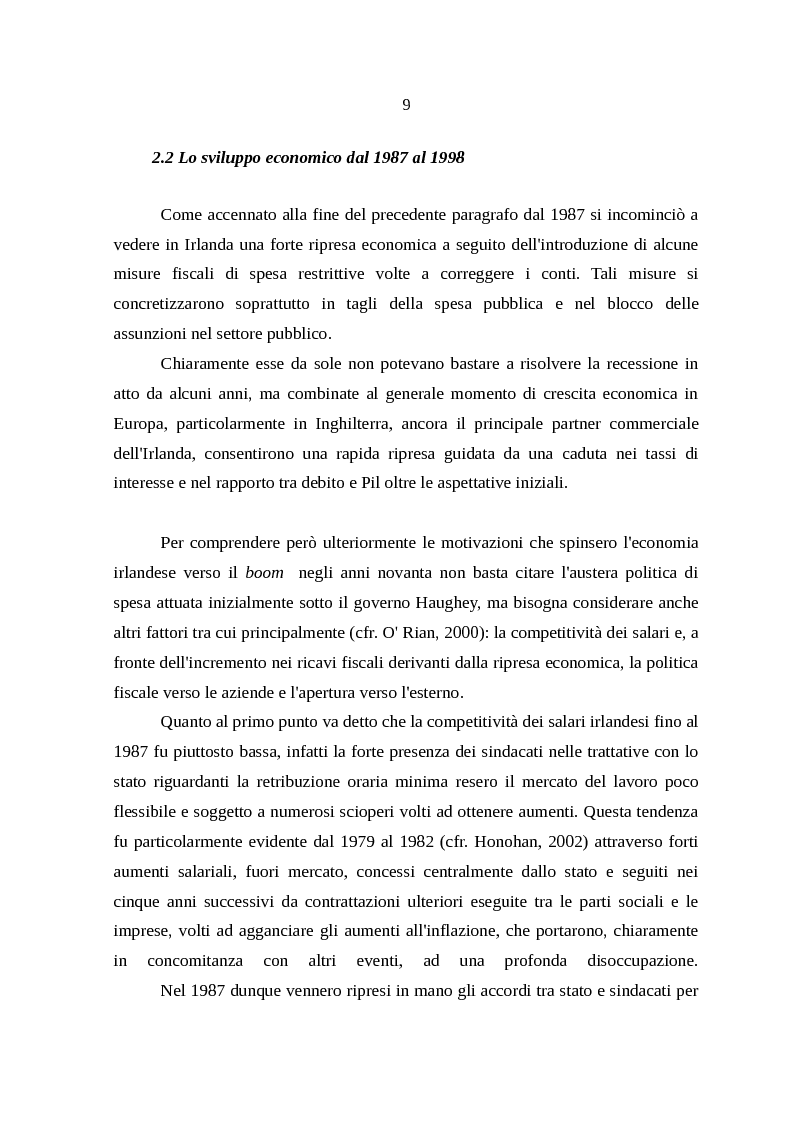 Anteprima della tesi: La crisi irlandese. Cause ed effetti della bolla immobiliare, Pagina 7