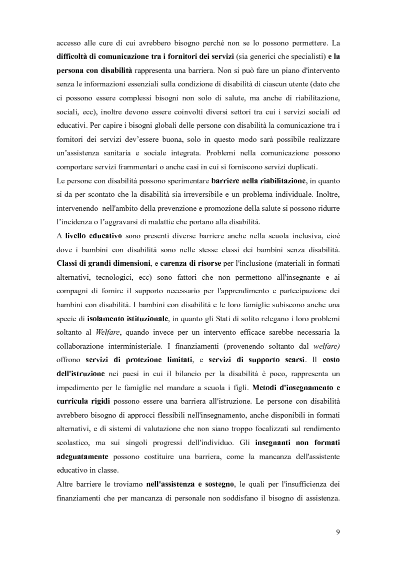 Estratto dalla tesi: Disabilità e intervento sociale: nuovi approcci internazionali