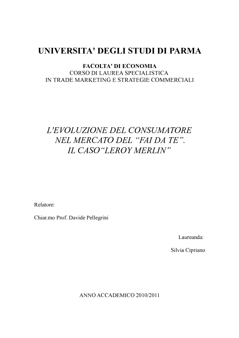 Università Degli Studi Di Parma Economia