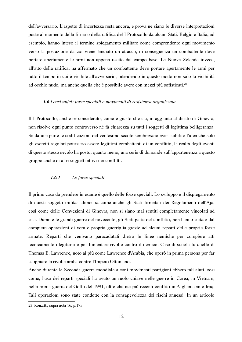 Estratto dalla tesi: Status e protezione dei combattenti illegittimi nel diritto internazionale umanitario