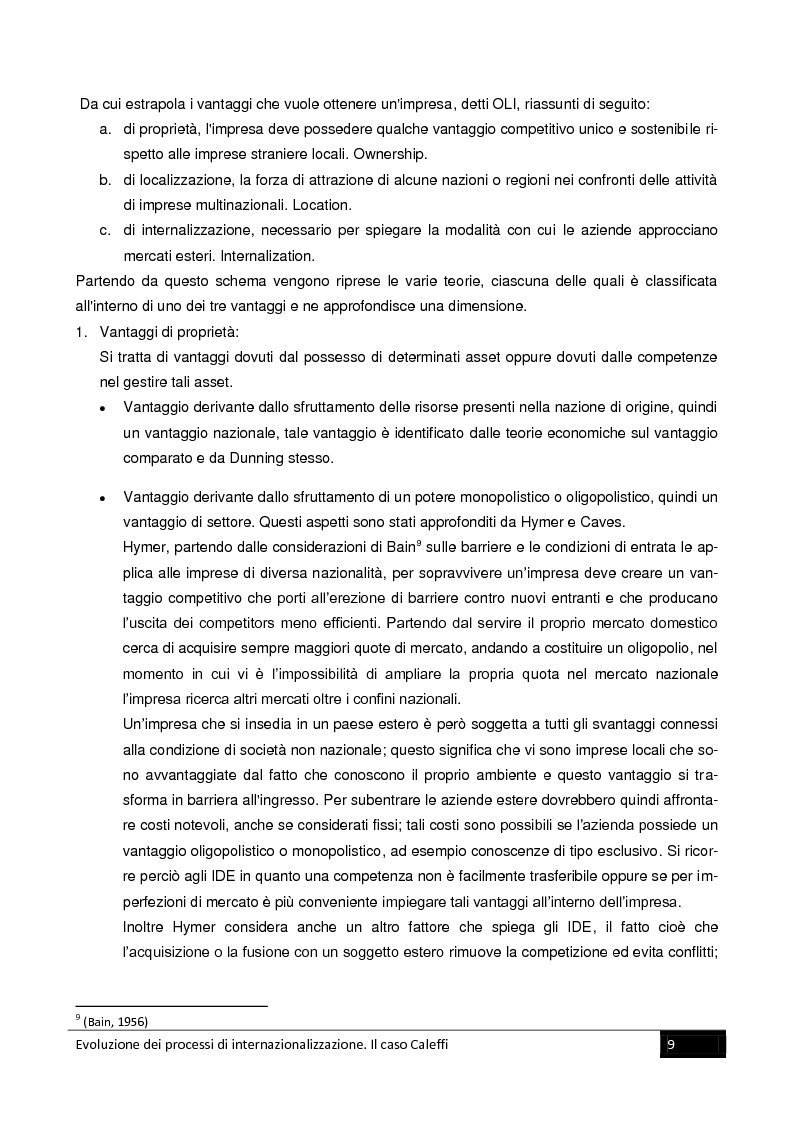 Anteprima della tesi: Evoluzione dei processi di internazionalizzazione. Il caso Caleffi, Pagina 7