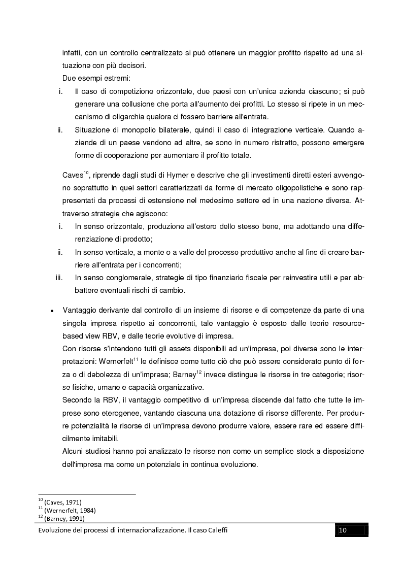 Anteprima della tesi: Evoluzione dei processi di internazionalizzazione. Il caso Caleffi, Pagina 8
