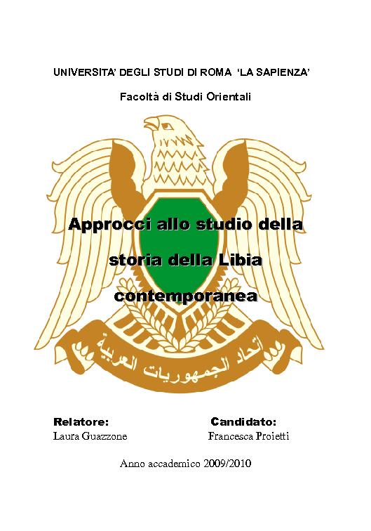 Anteprima della tesi: Approcci allo studio della storia della Libia contemporanea, Pagina 1