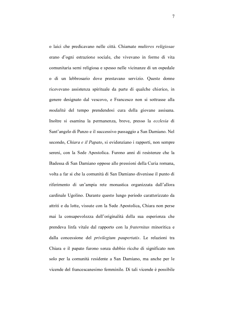 Anteprima della tesi: I frati minori e la cura monialium nella vicenda di Chiara d'Assisi e la comunità di san Damiano, Pagina 4