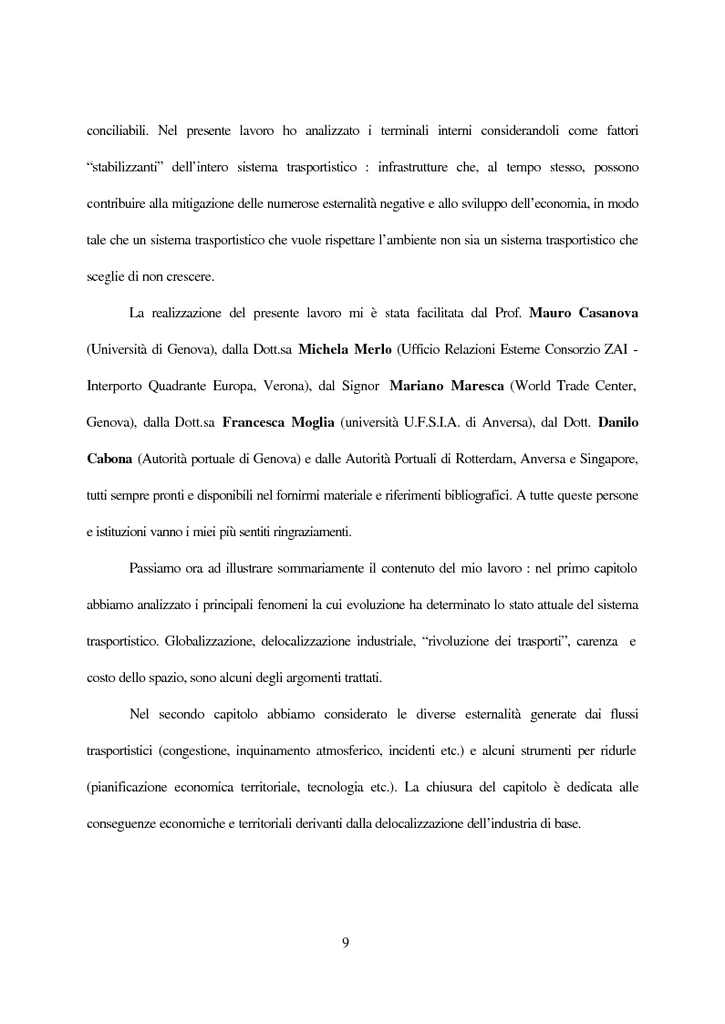 Anteprima della tesi: Inland terminals, interporti, distriparks come fattori di organico sviluppo decentrato del territorio e dell'economia dei trasporti, Pagina 2