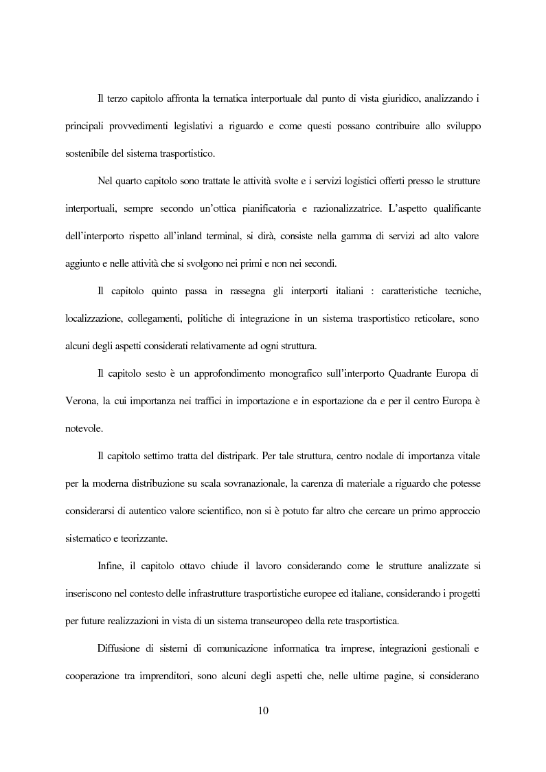Anteprima della tesi: Inland terminals, interporti, distriparks come fattori di organico sviluppo decentrato del territorio e dell'economia dei trasporti, Pagina 3