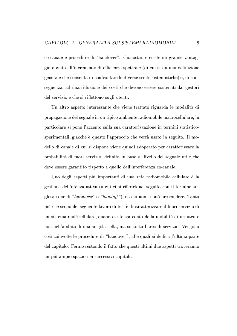 Anteprima della tesi: Caratterizzazione della probabilità di fuori servizio in una rete radiomobile cellulare, Pagina 13