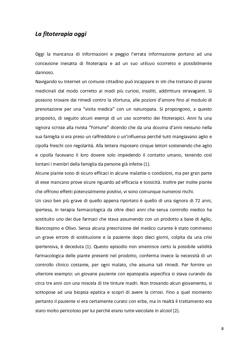 Anteprima della tesi: Fitopreparazione in farmacia: allestimento, controllo di qualità e studio di stabilità, Pagina 6