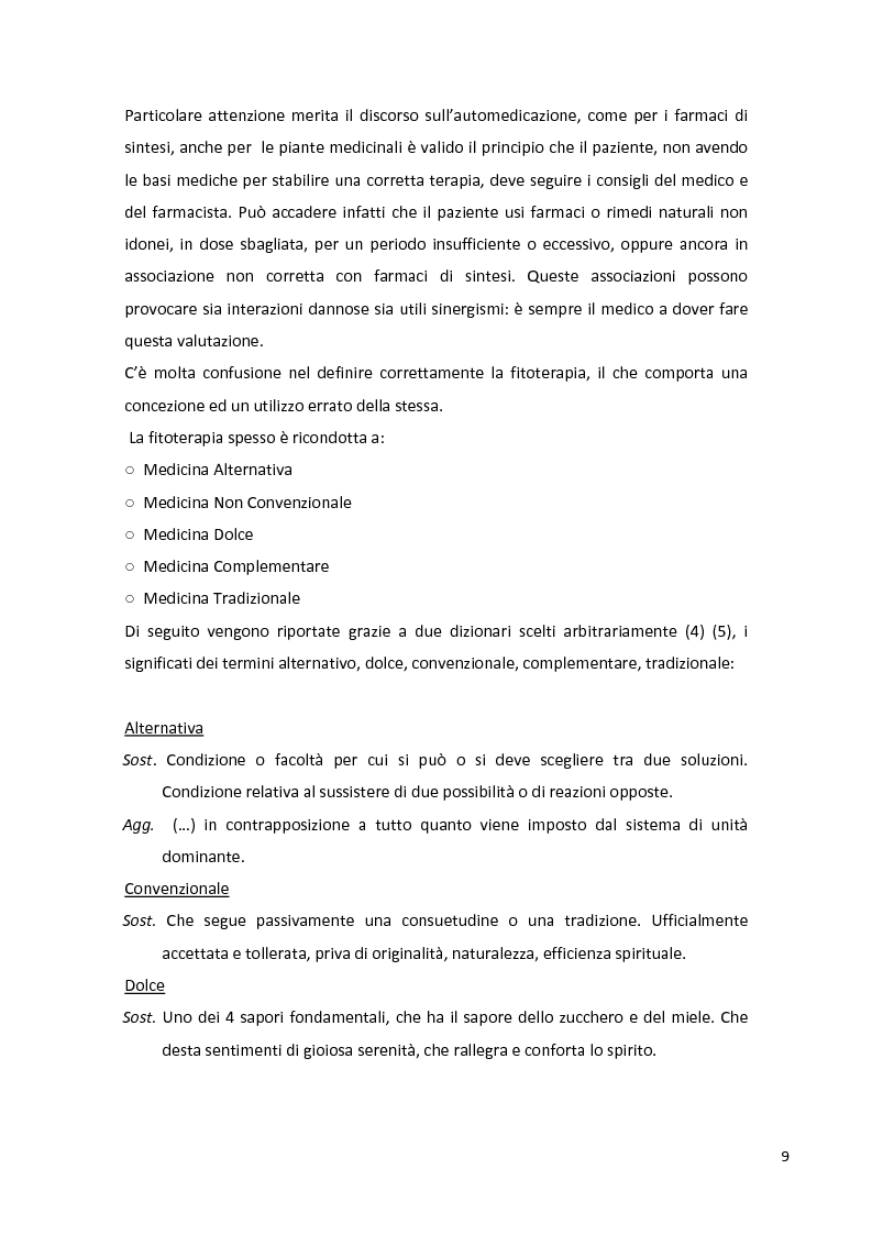 Anteprima della tesi: Fitopreparazione in farmacia: allestimento, controllo di qualità e studio di stabilità, Pagina 7