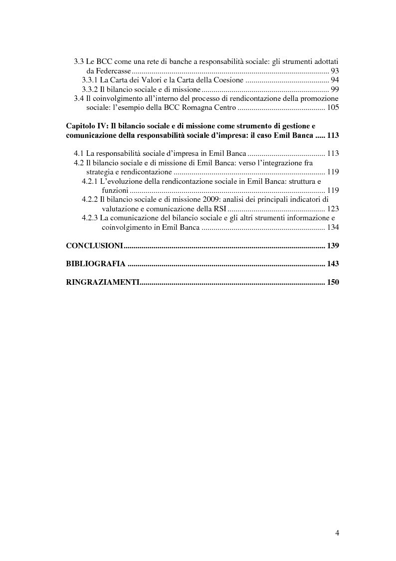 Il Bilancio Sociale Come Strumento Di Comunicazione Della Responsabilita Sociale D Impresa Nel Credito Cooperativo Indice Pagina 2 Di 2