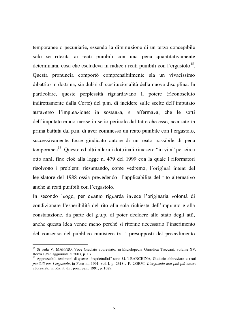 Anteprima della tesi: Il rito abbreviato. Evoluzione dalla legge Carotti ad oggi, Pagina 7