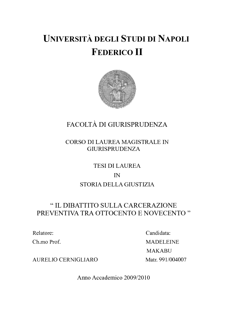 Corso Di Laurea In Storia Unina
