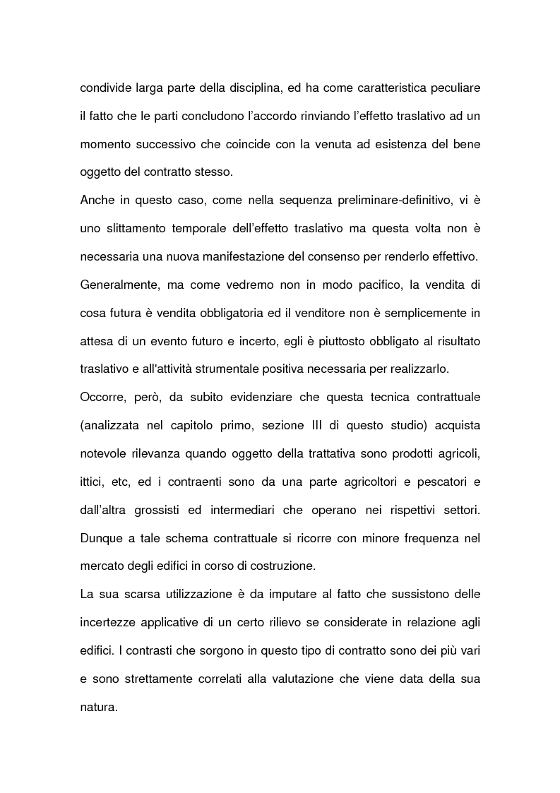 Anteprima della tesi: I contratti relativi ad edifici in corso di costruzione: preliminare di vendita, vendita di cosa futura, appalto, Pagina 12