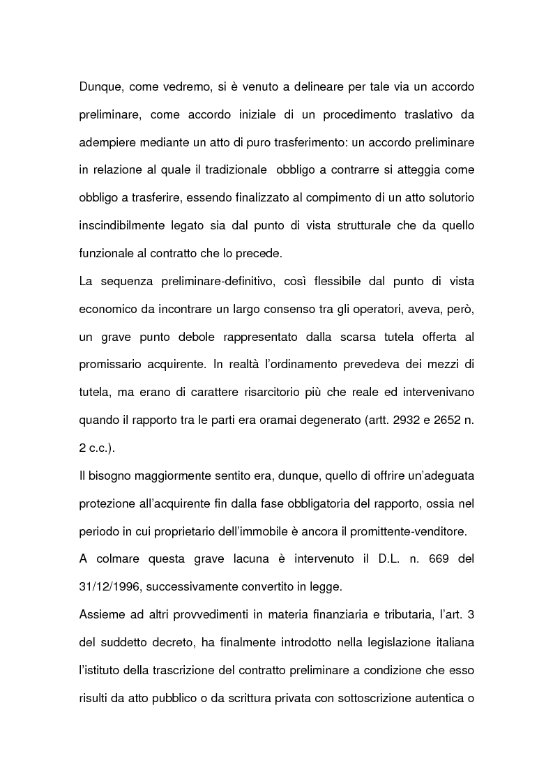 Anteprima della tesi: I contratti relativi ad edifici in corso di costruzione: preliminare di vendita, vendita di cosa futura, appalto, Pagina 8