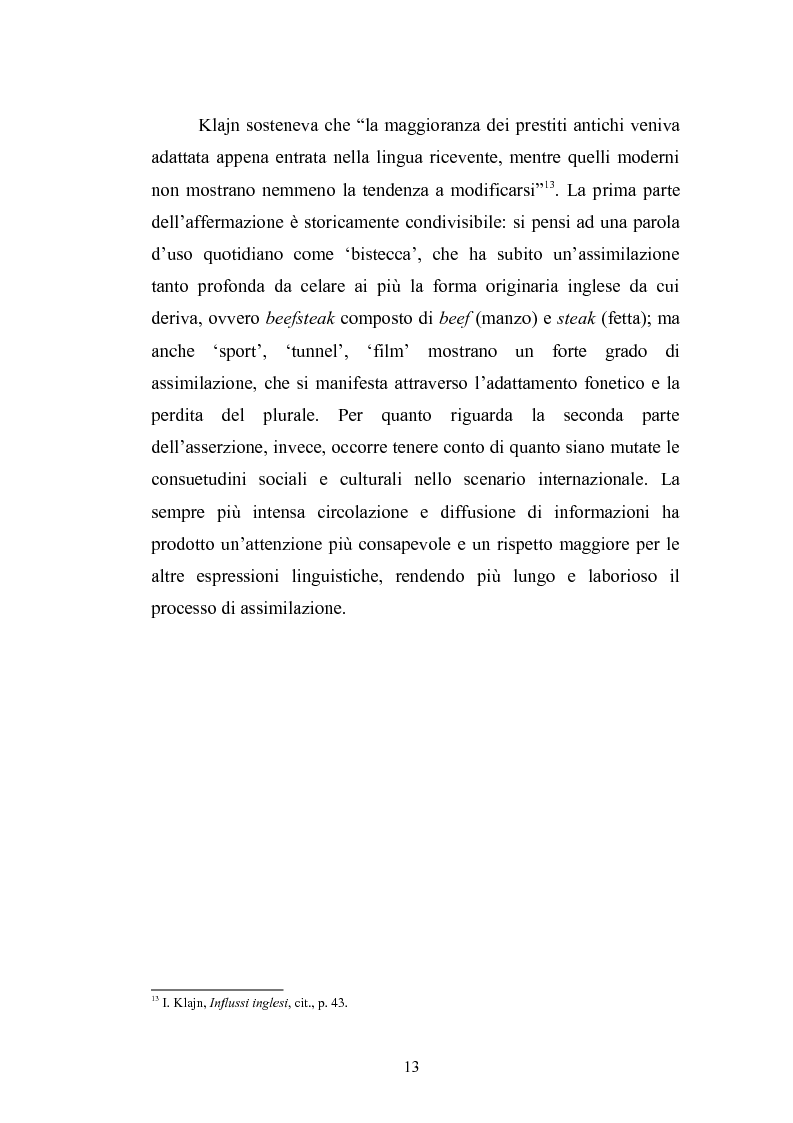 Anteprima della tesi: Prestiti di lusso e falsi anglicismi nei periodici femminili italiani, Pagina 14