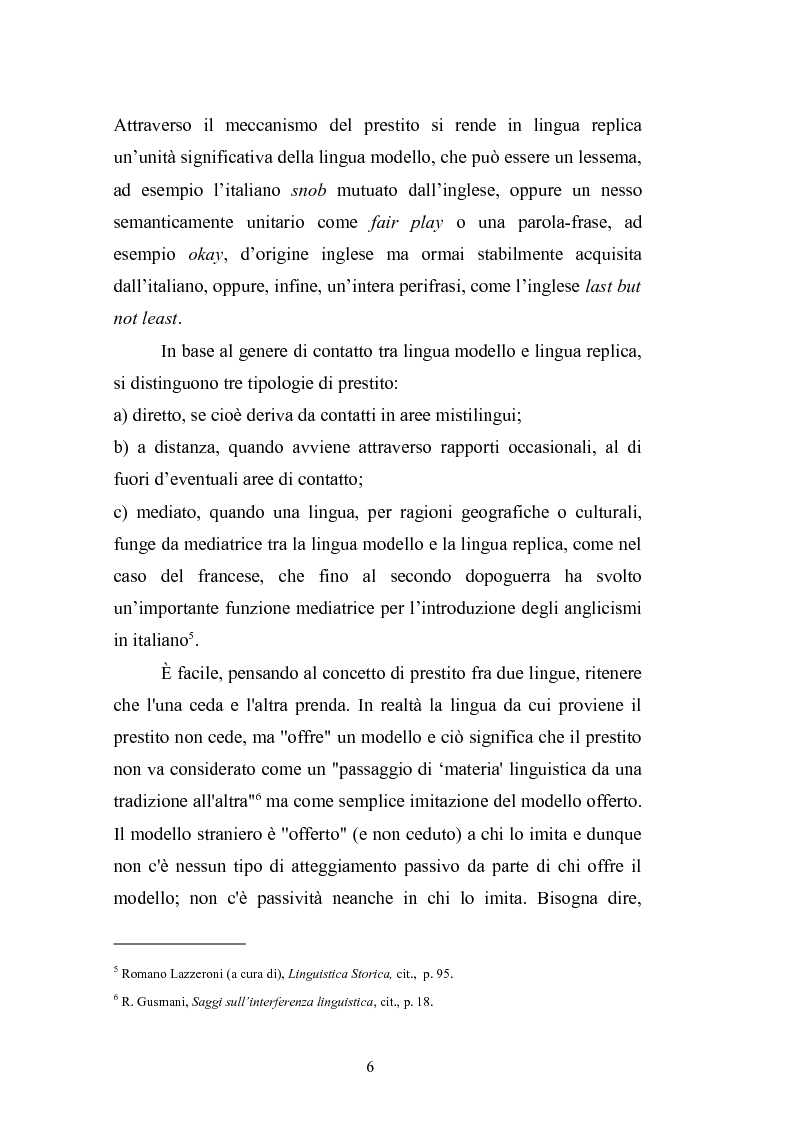 Anteprima della tesi: Prestiti di lusso e falsi anglicismi nei periodici femminili italiani, Pagina 7