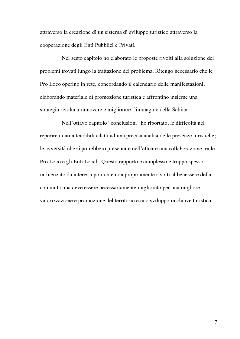 Anteprima della tesi: Pro Loco: la valorizzazione della Bassa Sabina., Pagina 6