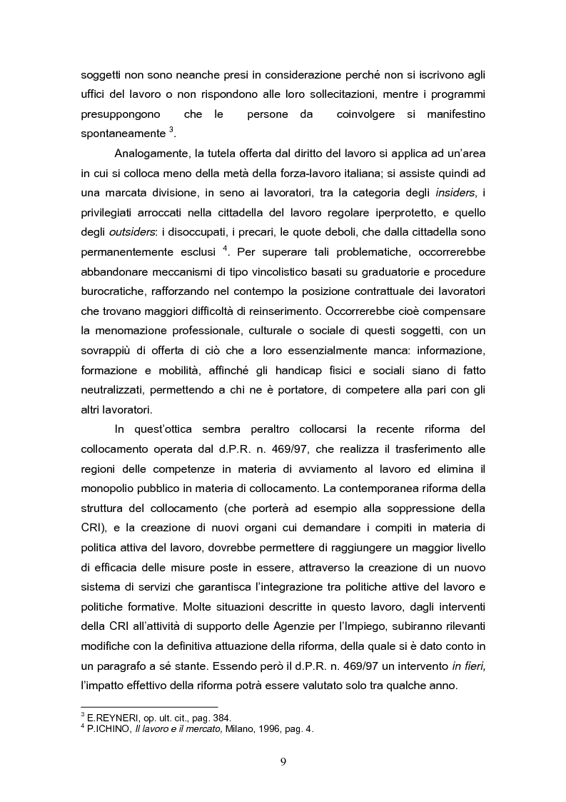 Anteprima della tesi: Il reinserimento lavorativo dei soggetti in stato di disagio sociale, Pagina 5