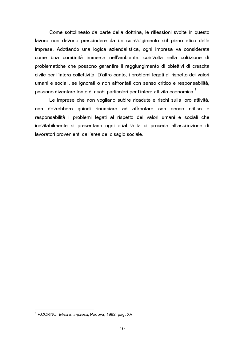 Anteprima della tesi: Il reinserimento lavorativo dei soggetti in stato di disagio sociale, Pagina 6