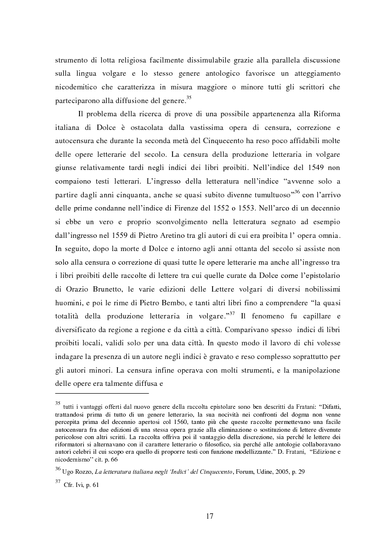 Estratto dalla tesi: Un letterato veneziano del Cinquecento, Ludovico Dolce