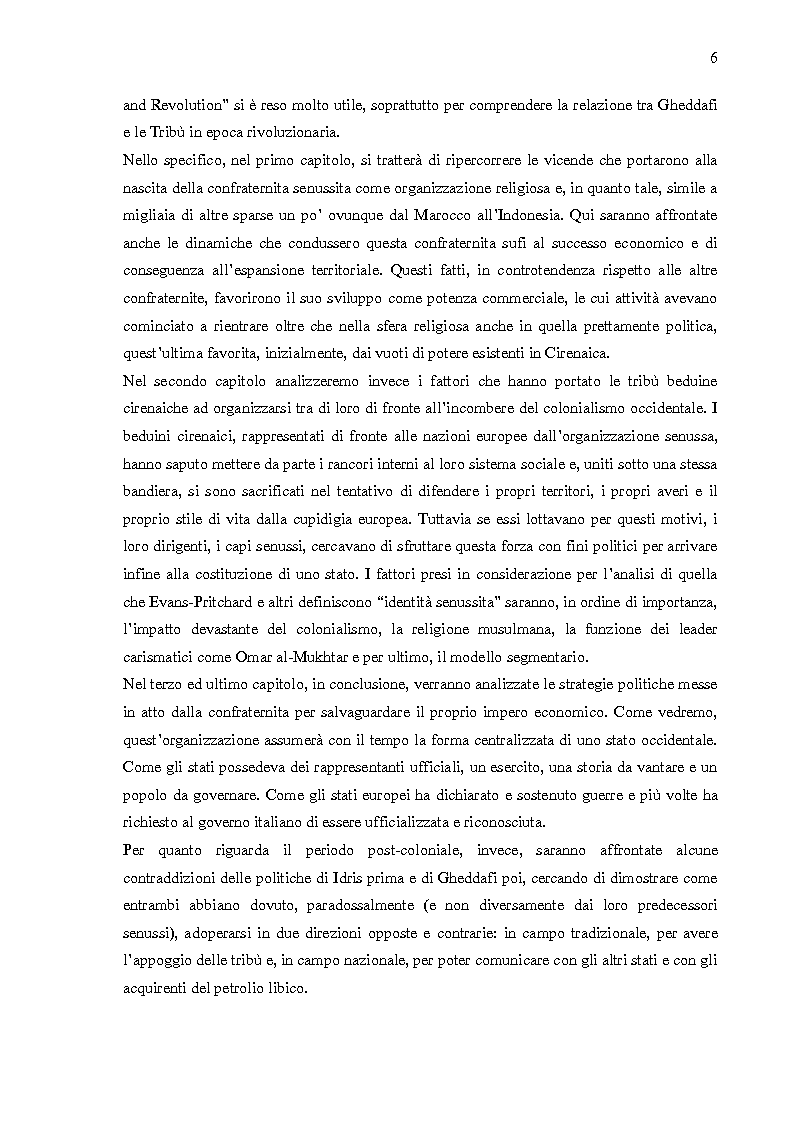 Anteprima della tesi: La confraternita Senussita e la politica in Libia: un compromesso tra le tribù e lo stato, Pagina 4