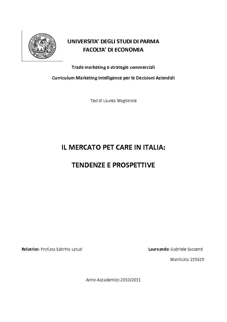 Università Degli Studi Di Parma Economia