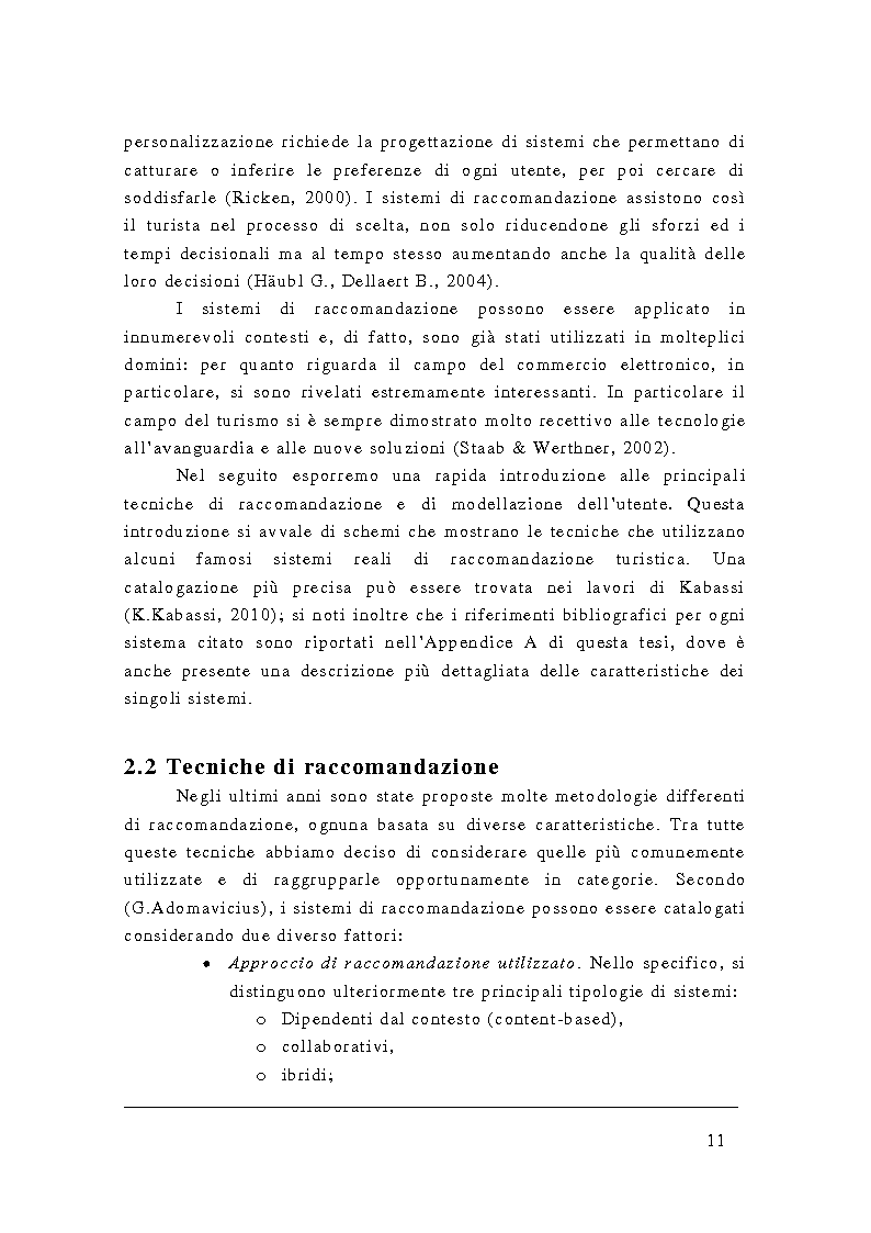 Anteprima della tesi: Uso di ontologie per la profilazione e la raccomandazione in ambito turistico, Pagina 6