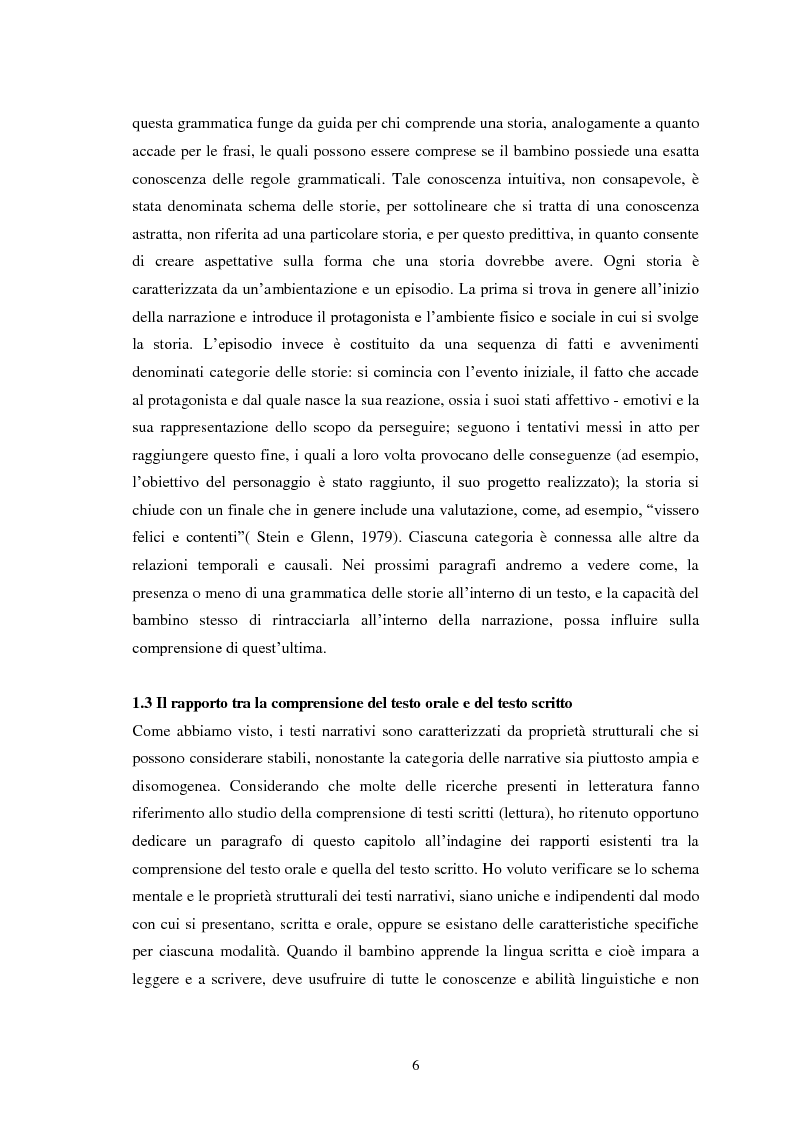 Anteprima della tesi: La Comprensione del Testo Orale in Bambini con Regolare Sviluppo del Linguaggio e Bambini con Disturbo Specifico del Linguaggio: quali differenze?, Pagina 6