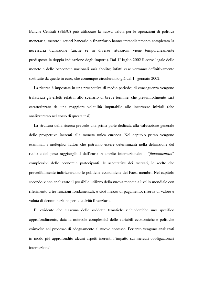 Anteprima della tesi: Le implicazioni della moneta unica europea per i mercati obbligazionari internazionali: un'analisi di medio periodo, Pagina 2