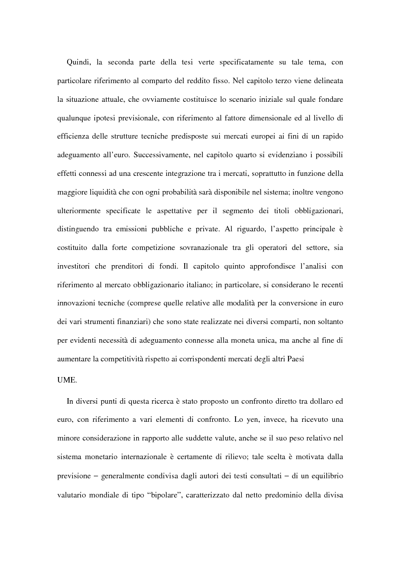 Anteprima della tesi: Le implicazioni della moneta unica europea per i mercati obbligazionari internazionali: un'analisi di medio periodo, Pagina 3
