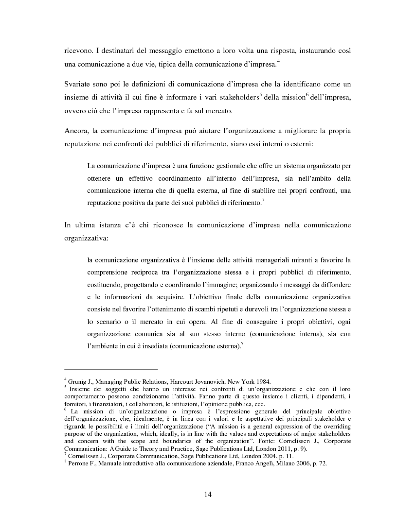 Anteprima della tesi: Comunicazione e impresa: attori, canali e processi editoriali al servizio del business. Case study: "Fruitbook", Pagina 9