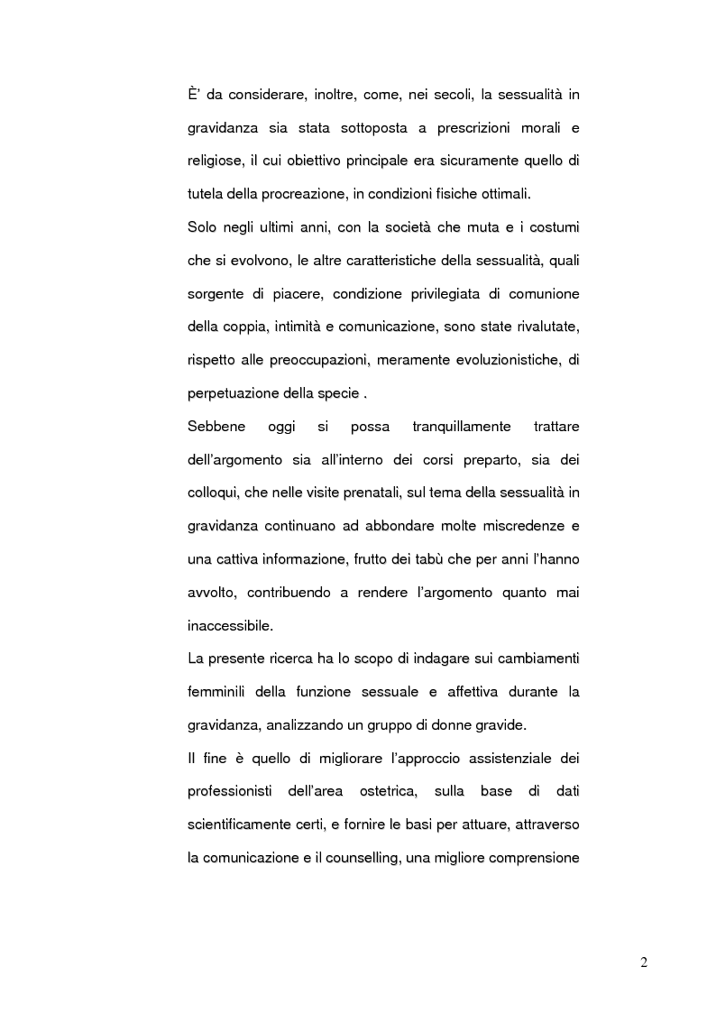 Anteprima della tesi: Benessere psicofisico, relazione di coppia e sessualità in gravidanza. L'Ostetrica e il Counselling sessuologico sulla base di una indagine conoscitiva., Pagina 3