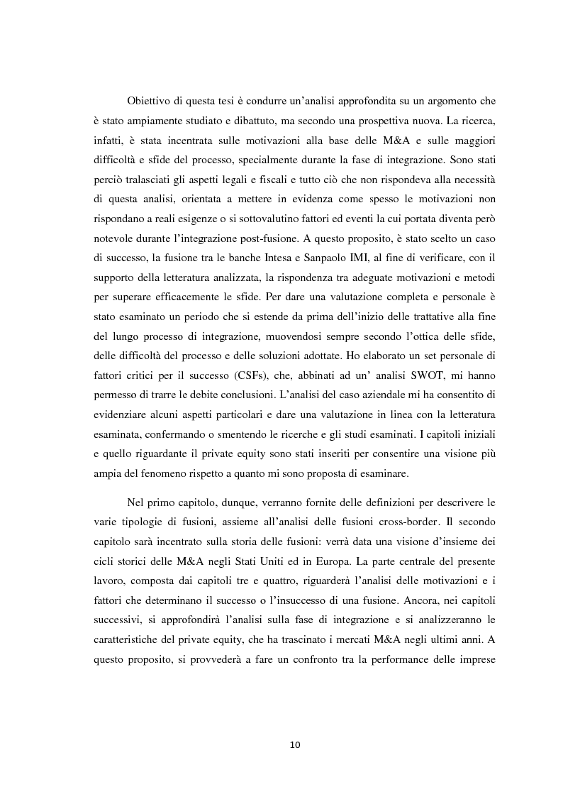 Anteprima della tesi: Fusioni e Acquisizioni: il caso Intesa Sanpaolo., Pagina 6