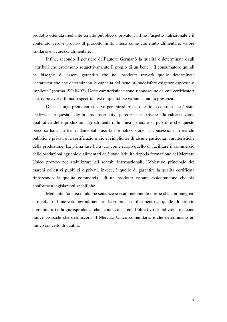 Anteprima della tesi: Qualità: nuovi orizzonti tra norme tecniche, Corte di Giustizia CE e strumenti di tutela., Pagina 4