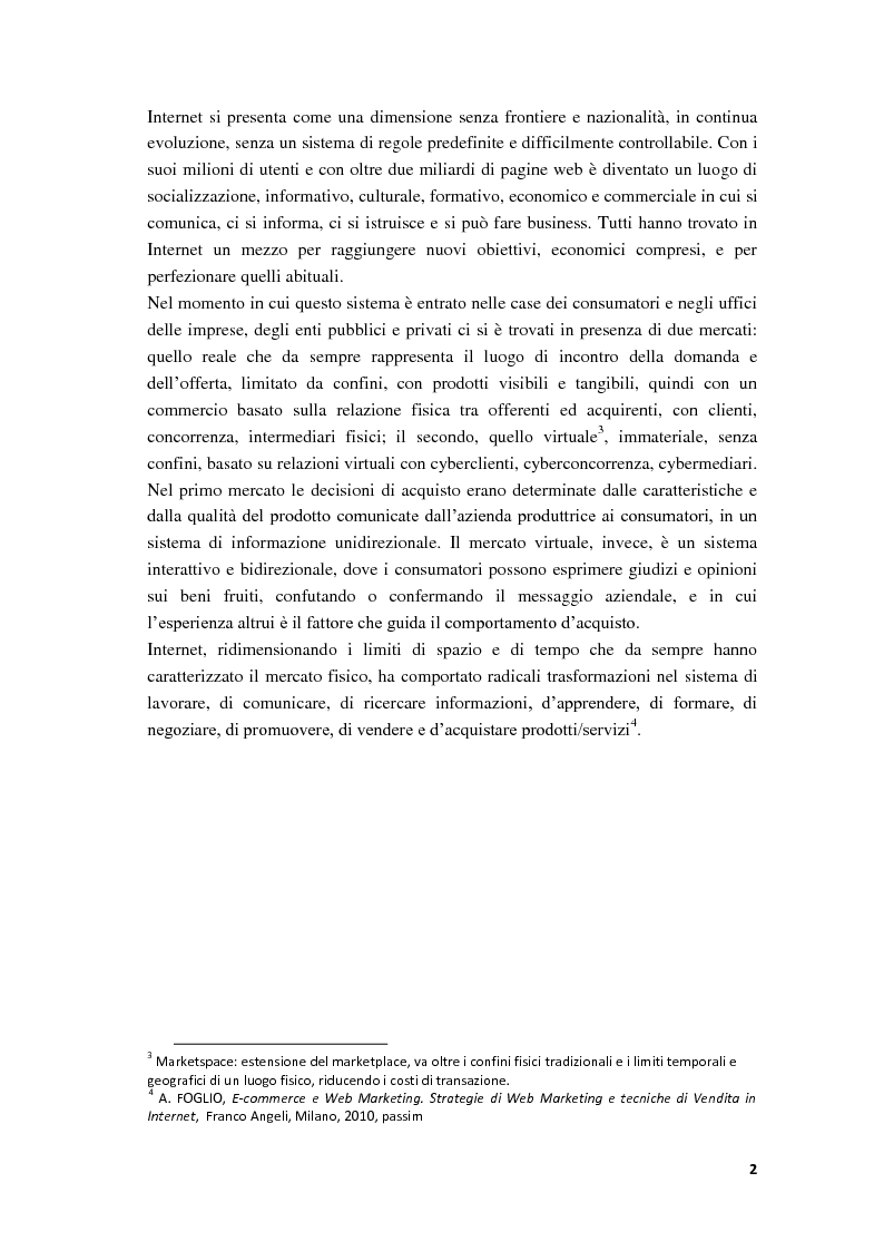 Anteprima della tesi: Il Web Marketing e la Vendita dei Servizi Turistici Online, Pagina 5