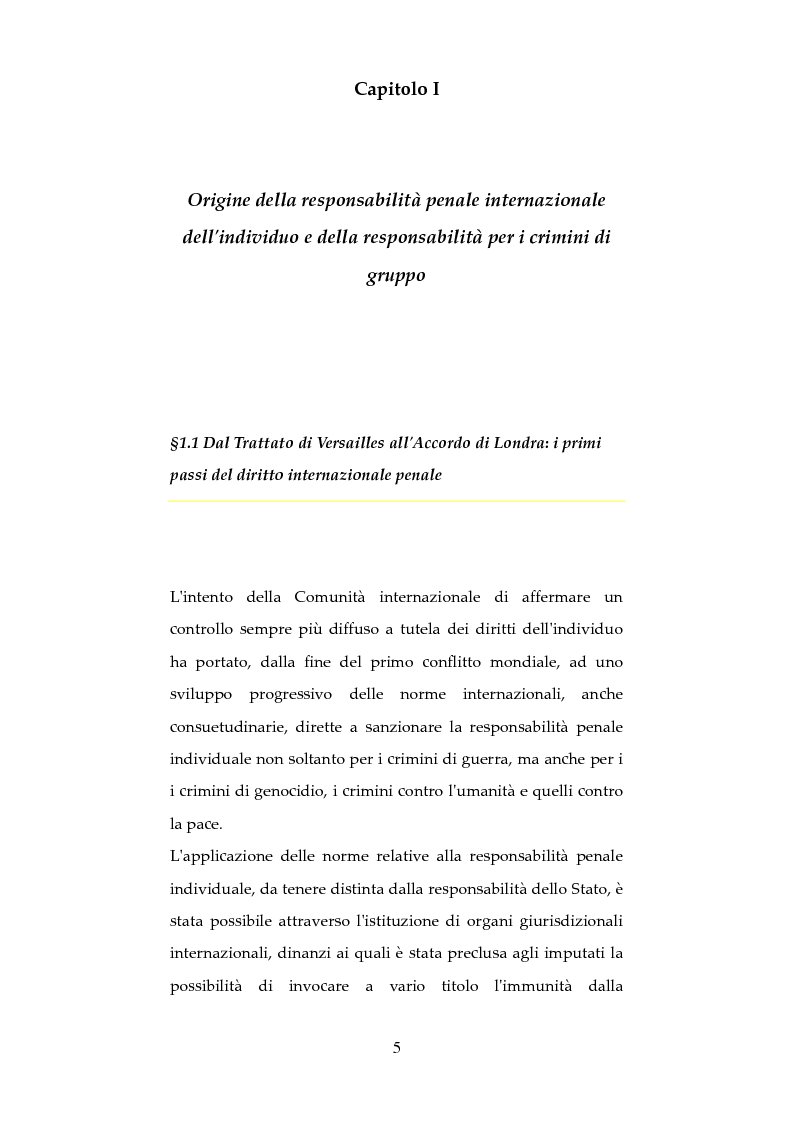 Anteprima della tesi: Nuove forme di responsabilità penale internazionale dell'individuo: La Joint Criminal Enterprise , Pagina 4