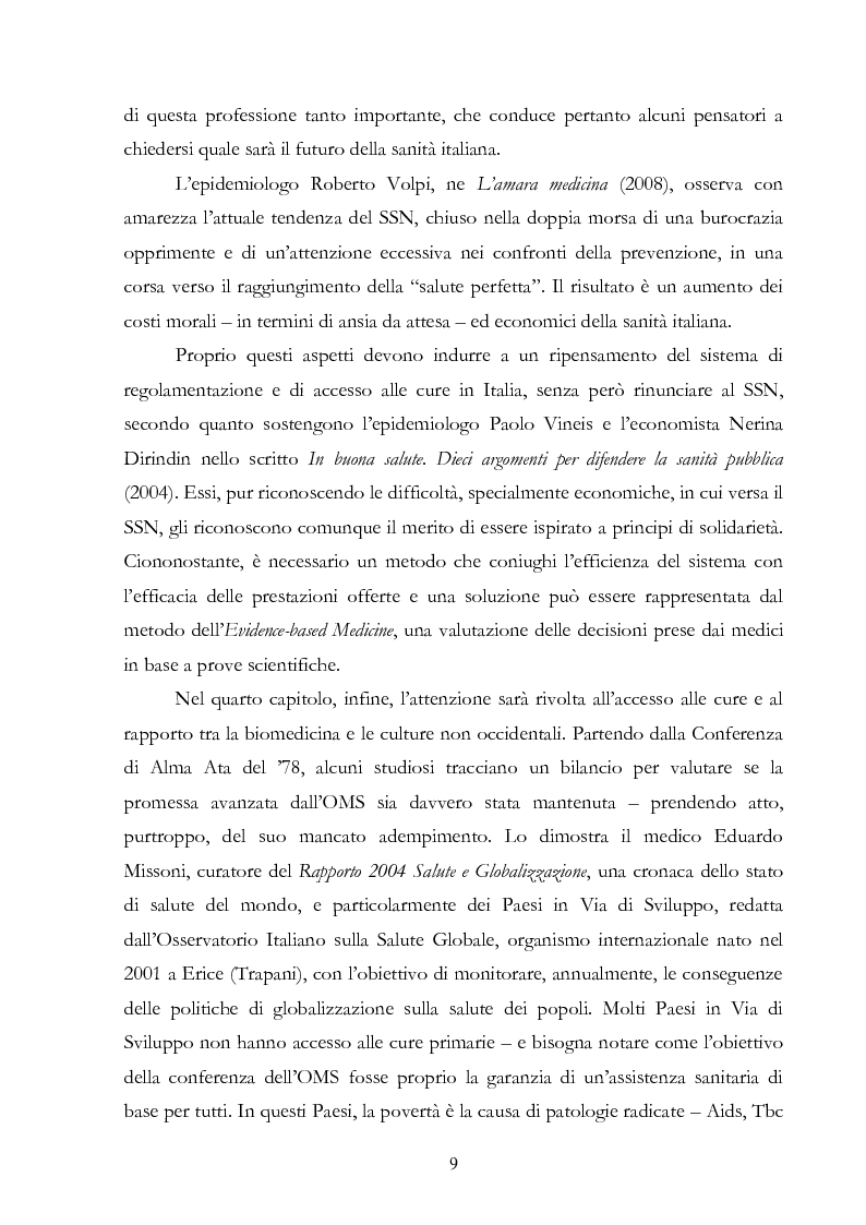 Anteprima della tesi: Politiche della salute. Percorsi critici della medicina contemporanea, Pagina 7
