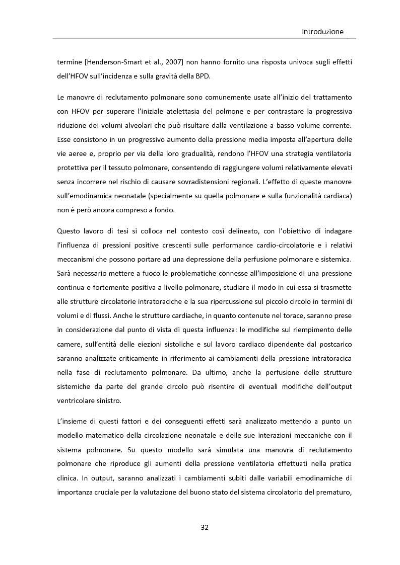 Anteprima della tesi: Modello matematico di interazione tra emodinamica e ventilazione meccanica ad alta frequenza respiratoria in neonati pretermine, Pagina 4