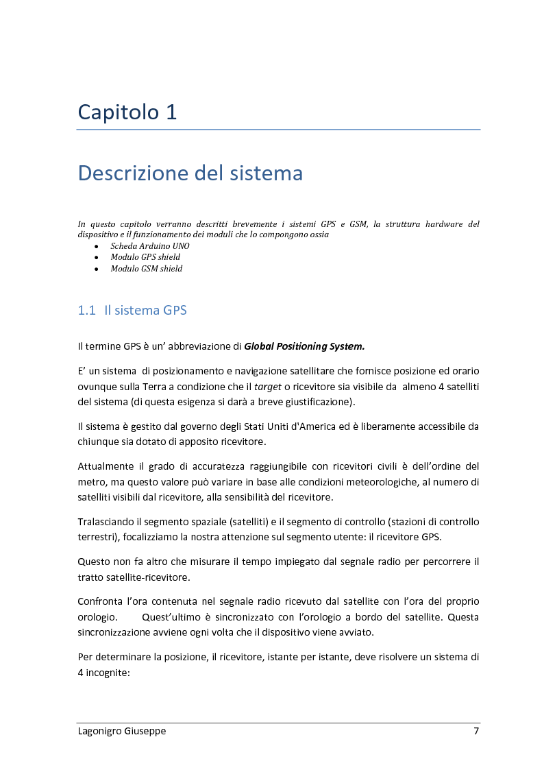 Anteprima della tesi: Sviluppo hardware e software di un sistema di fleet management basato su sistema GPS/GSM, Pagina 3