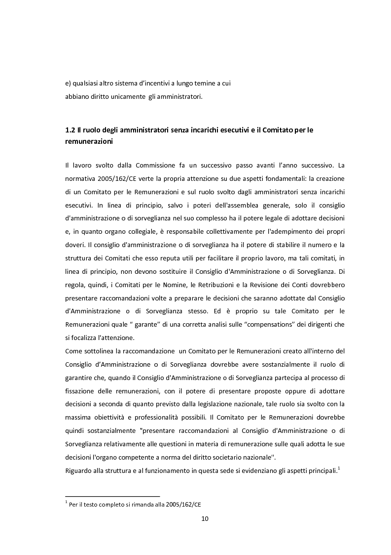 Anteprima della tesi: La conformità dei sistemi di remunerazione dei top manager: un'analisi empirica, Pagina 8