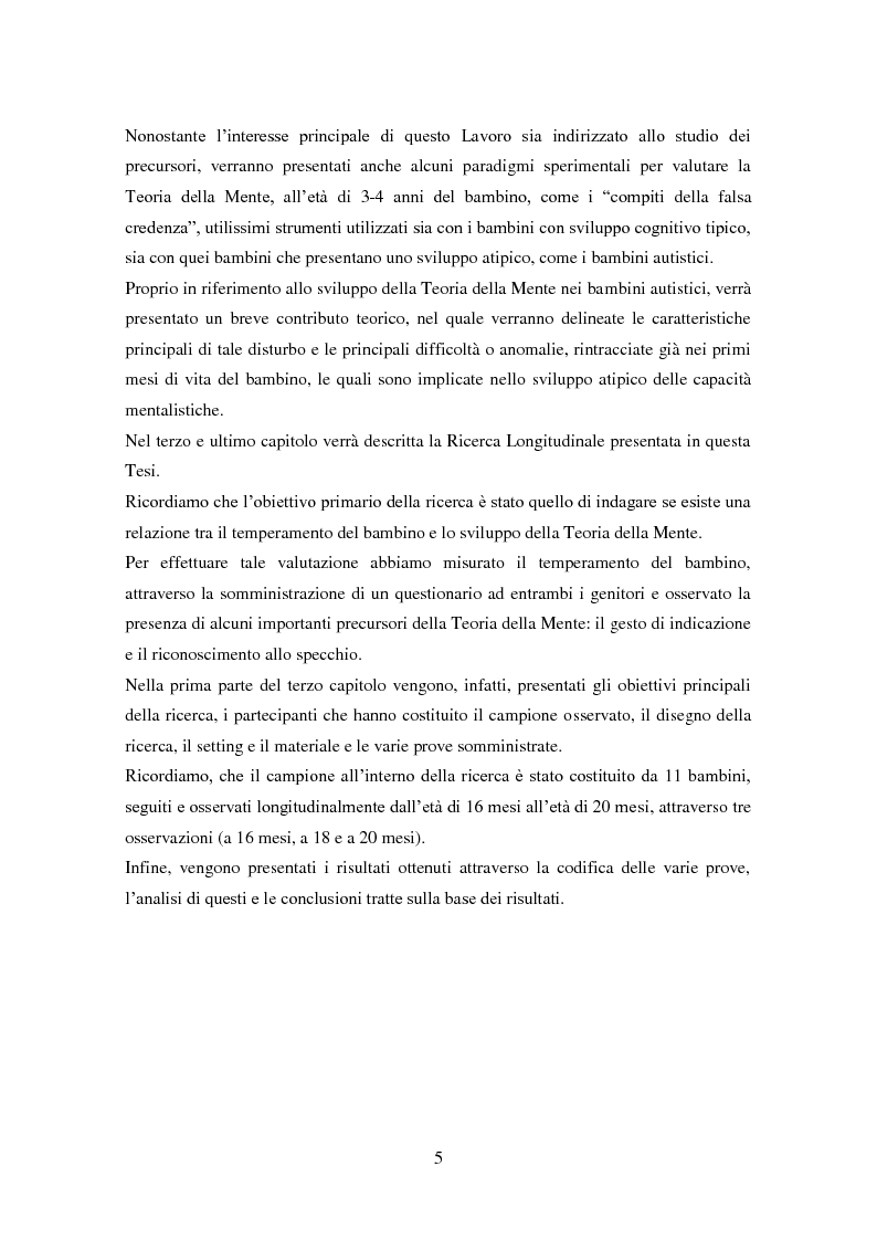 Anteprima della tesi: Differenze individuali e Teoria della Mente: il ruolo del Temperamento, Pagina 4