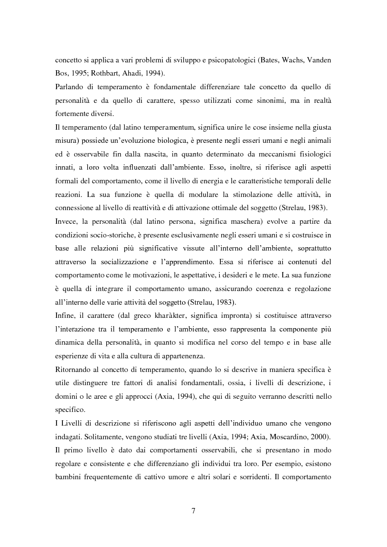 Anteprima della tesi: Differenze individuali e Teoria della Mente: il ruolo del Temperamento, Pagina 6
