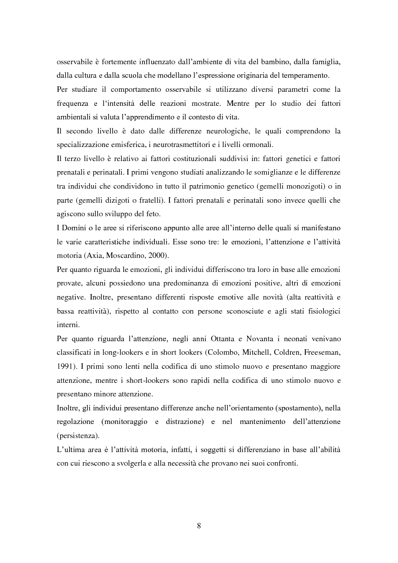 Anteprima della tesi: Differenze individuali e Teoria della Mente: il ruolo del Temperamento, Pagina 7