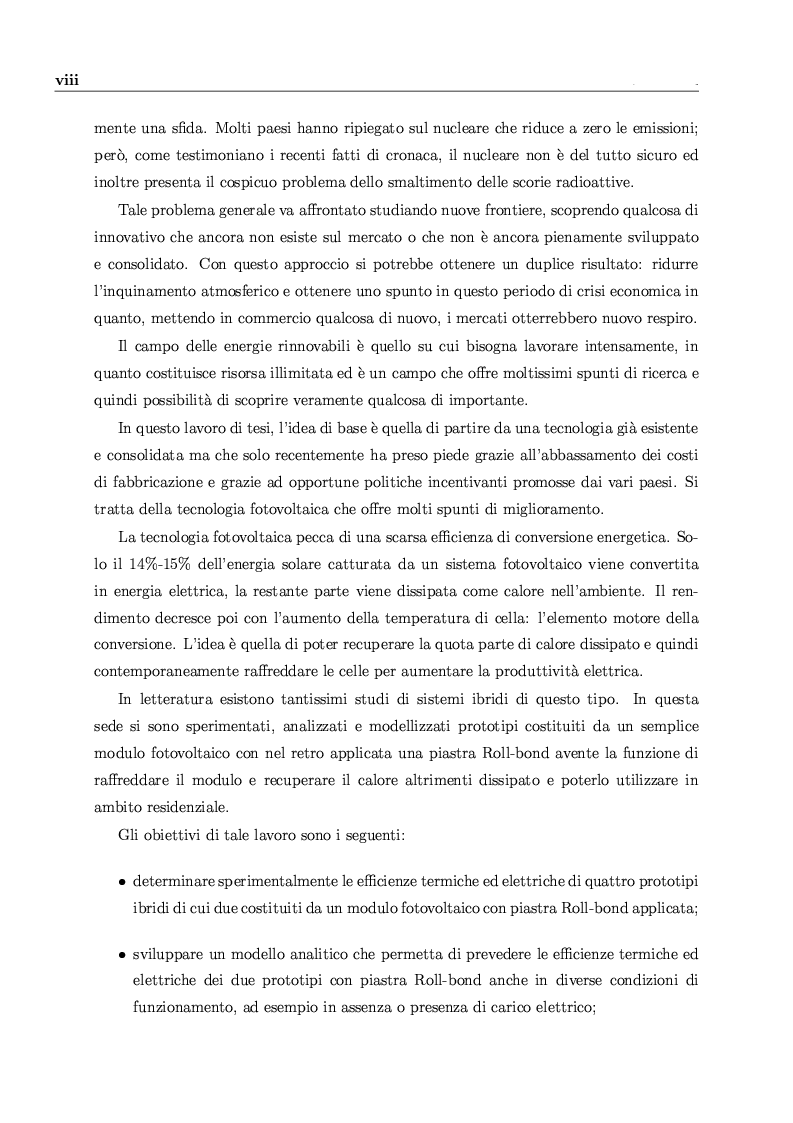 Anteprima della tesi: Studio sperimentale e numerico di sistemi fotovoltaici ibridi PV/T, Pagina 3