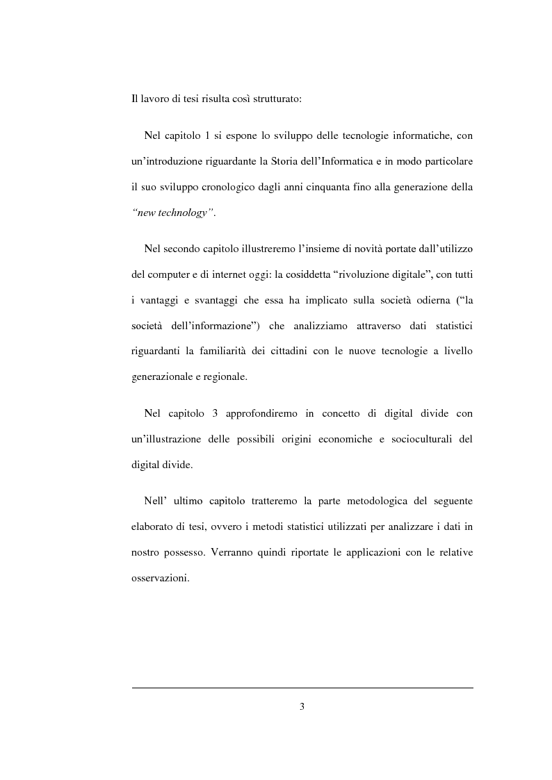 Anteprima della tesi: Un'analisi statistica sul Digital Divide in Italia, Pagina 4