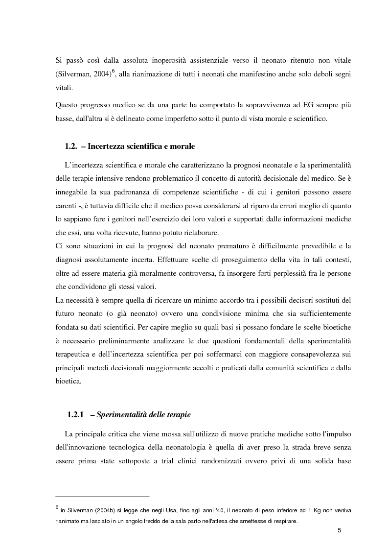 Anteprima della tesi: Orientamenti etici nelle terapie intensive neonatali, Pagina 3