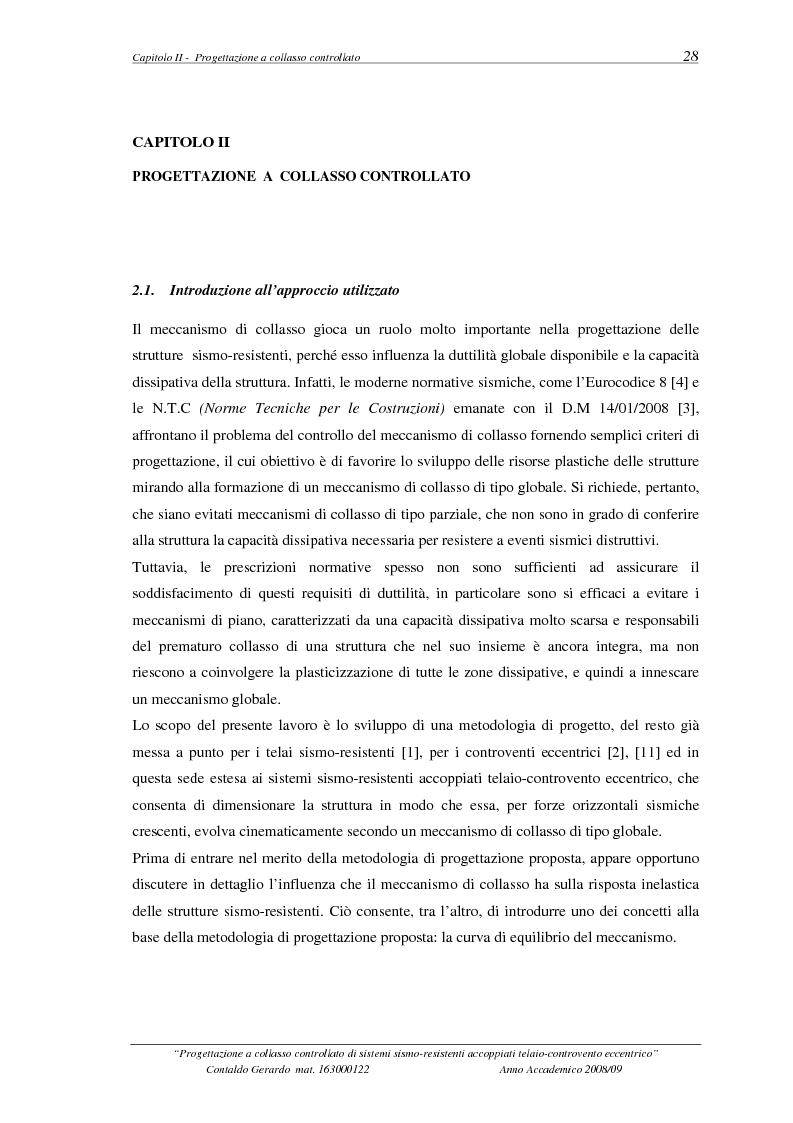 Estratto dalla tesi: Progettazione a collasso controllato di sistemi sismo-resistenti accoppiati telaio- controvento eccentrico