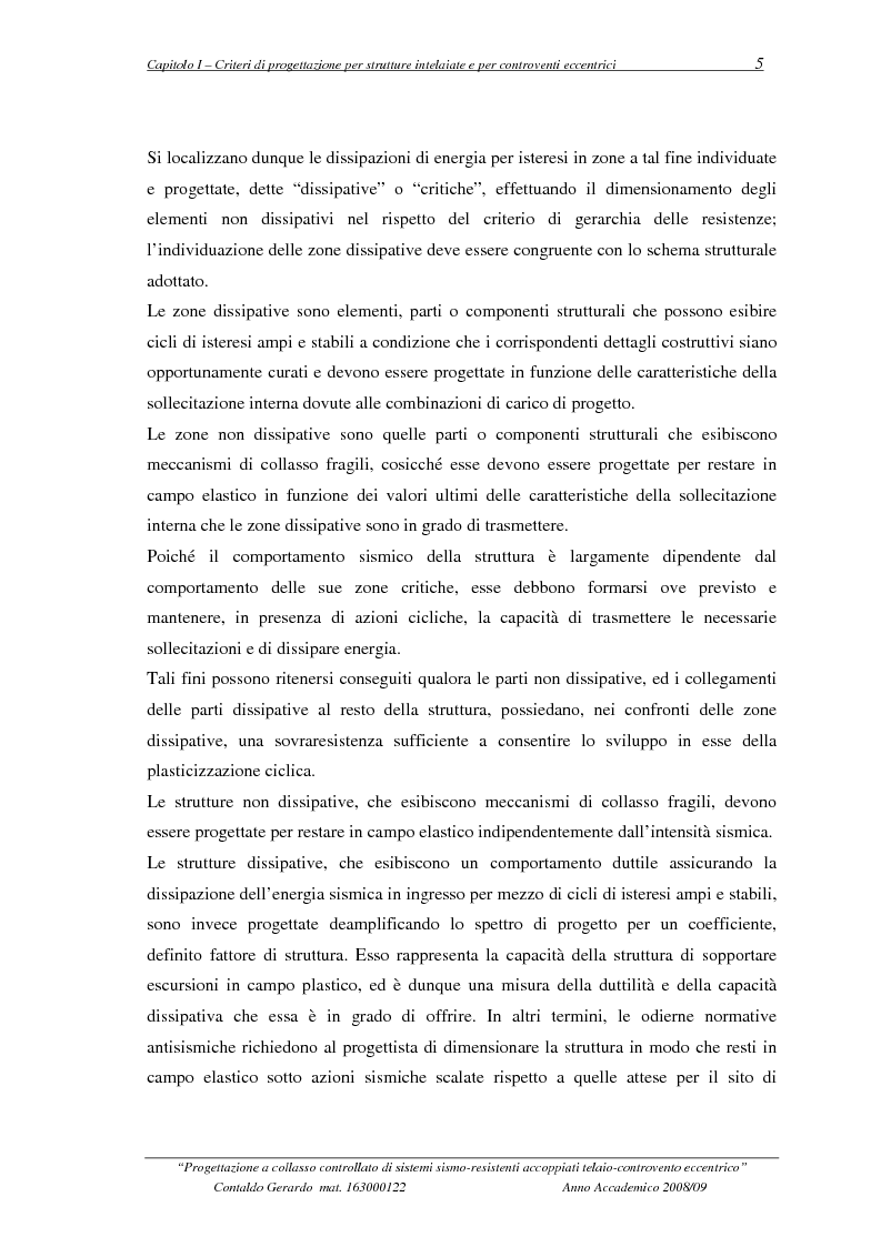 Anteprima della tesi: Progettazione a collasso controllato di sistemi sismo-resistenti accoppiati telaio- controvento eccentrico, Pagina 6